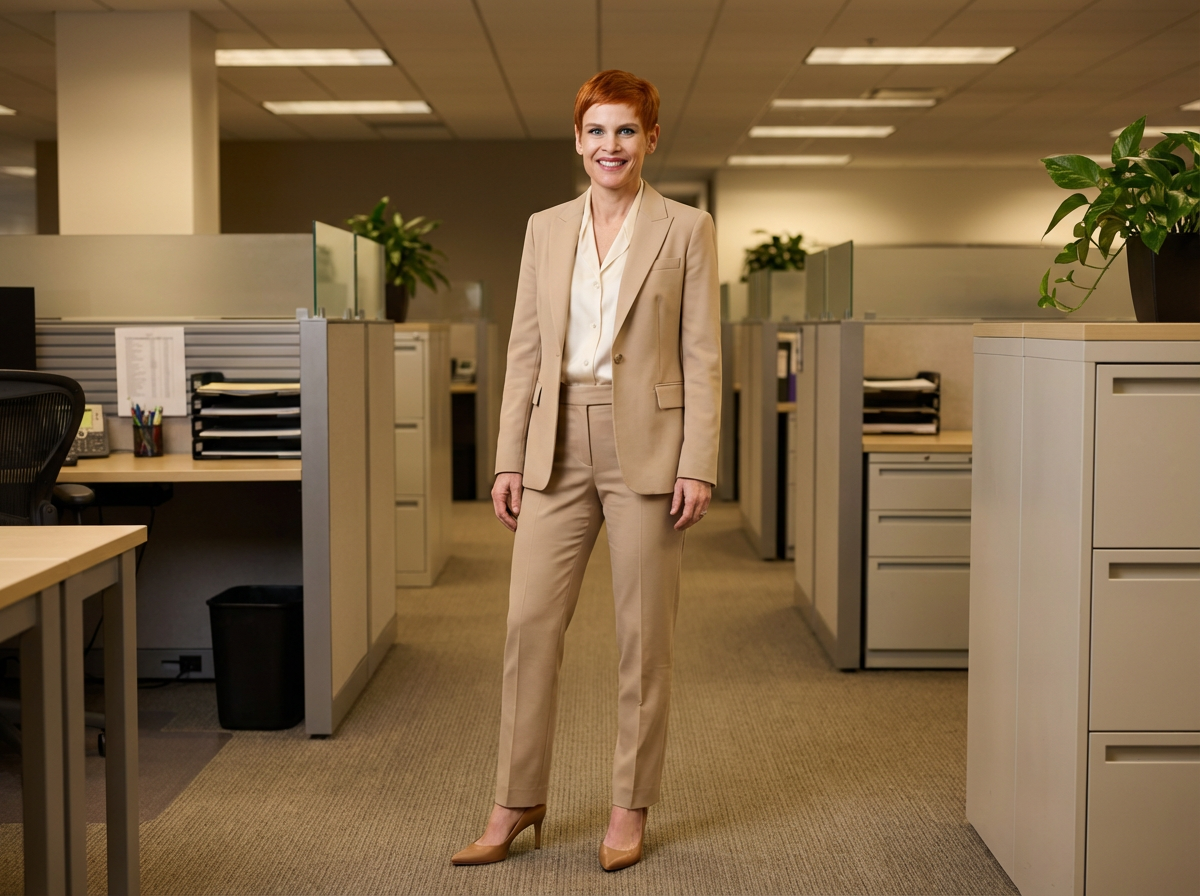 Luxus Hosenanzug Beige